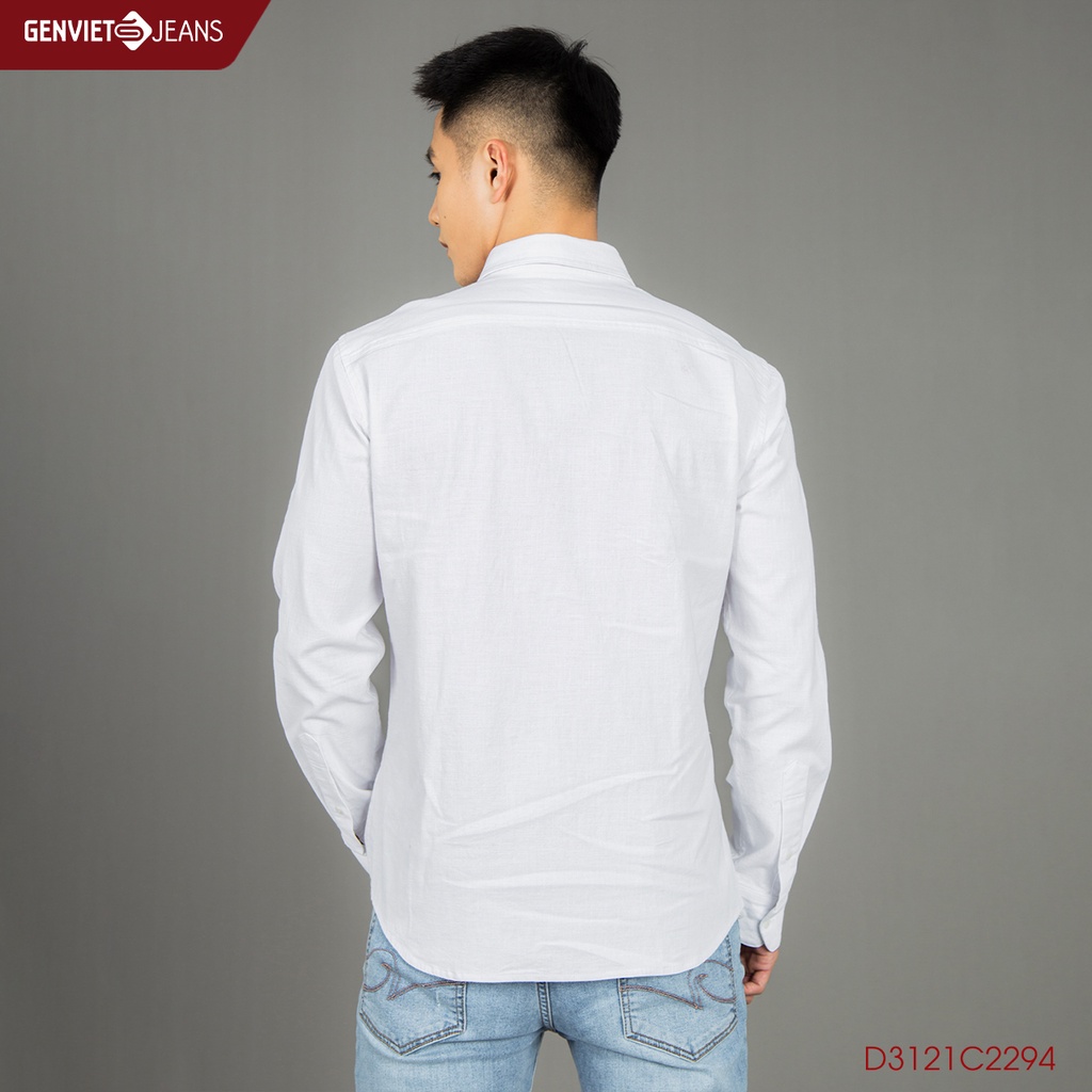 Áo Sơ Mi Nam Genviet Thô Dài Tay Basic Trơn Công Sở Hàng Cao Cấp D3121C2294