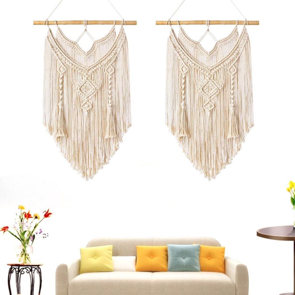 Lloyd Thảm Dây Thừng Dệt Phối Tua Rua Phong Cách Bohemian Sang Trọng