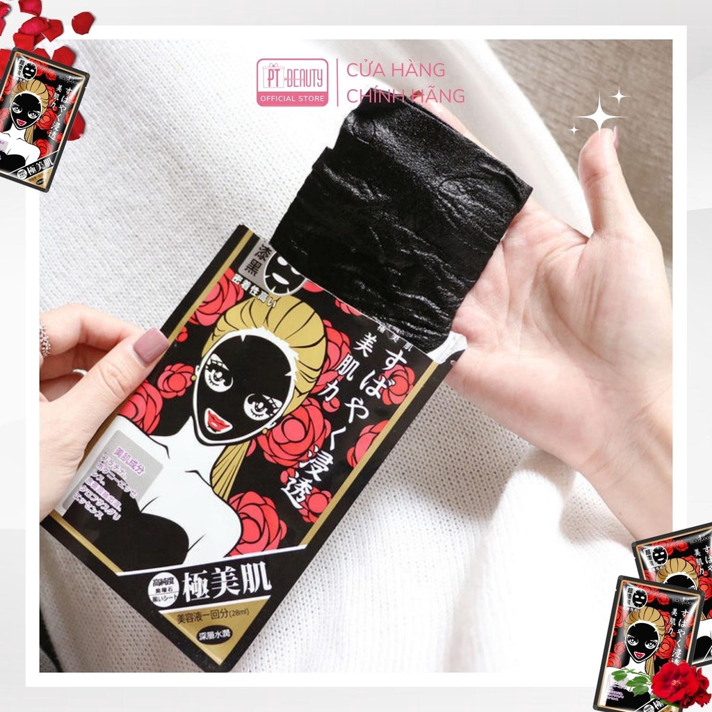 Mặt nạ hoa sơn trà đỏ SEXYLOOK Intensive Moisturizing Black Facial Mask dưỡng ẩm ngừa nếp nhăn hộp 5 miếng x 28ml