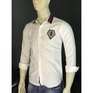 ÁoSơ mi nam Trắng Họa Tiết LoGo Ong