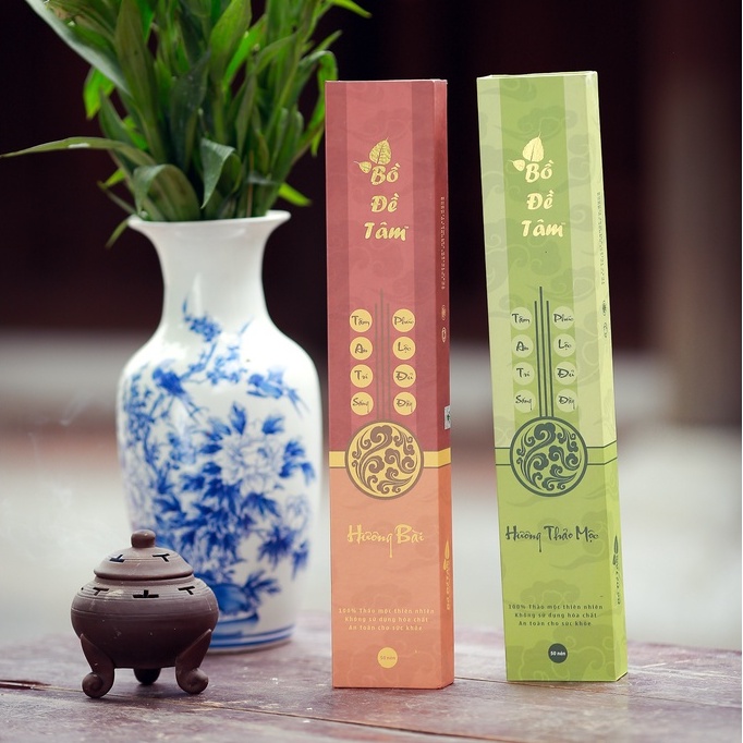 Nhang Hương Bài Bồ Đề Tâm Cao Cấp Cháy Lâu Xua Đuổi Tà Khí Xông Phòng Tốt Hộp 50 Nén Dài