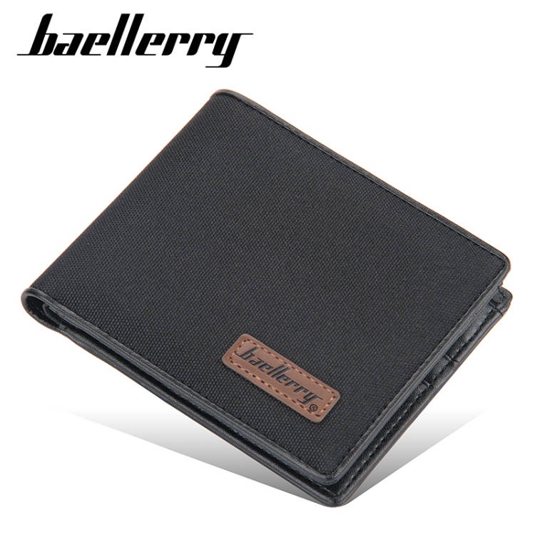 Ví ngắn Baellerry bằng vải canvas gập đôi có ngăn đựng thẻ cho nữ