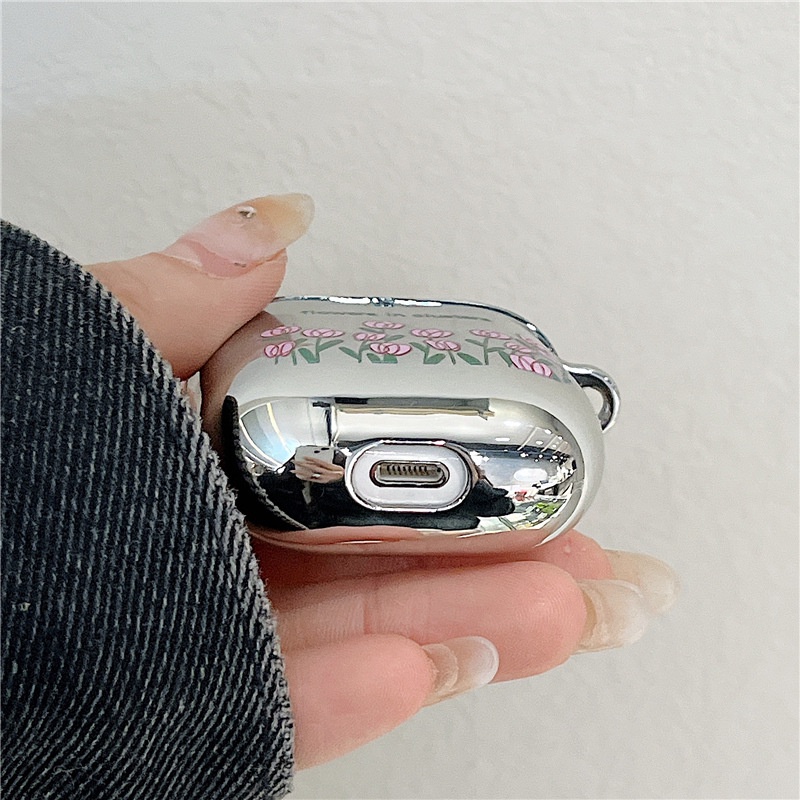 Vỏ Bảo Vệ Hộp Đựng Tai Nghe Bluetooth Airpods pro / 3 / 2 / 3 Bằng tpu Mạ Điện Có Dây Đeo Tiện Lợi