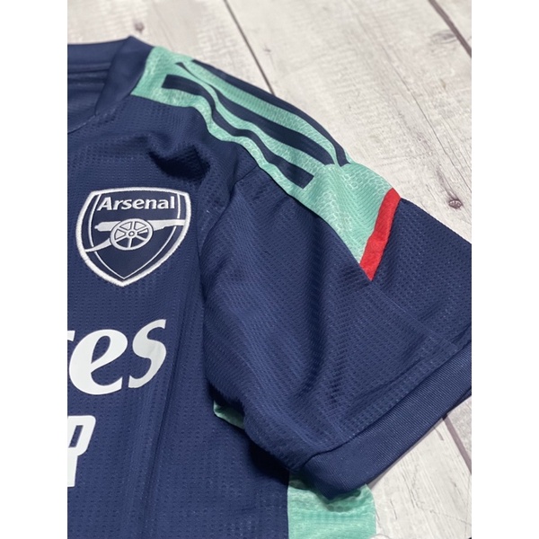 Set Bộ quần áo bóng đá vải gai thái clb arsenal màu xanh than quần có túi 2021 2022