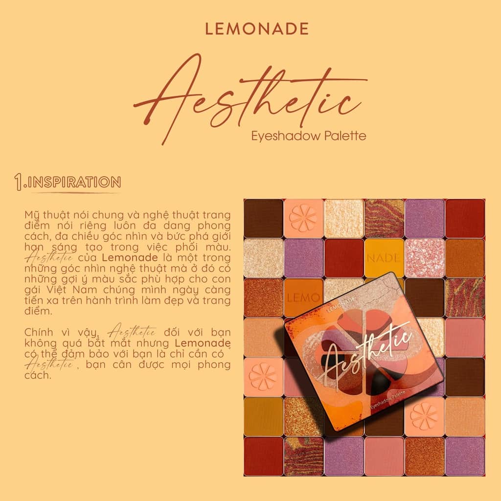 Bảng phấn mắt Lemonade Aesthetic Eyeshadow Palette 16 ô 20.8g