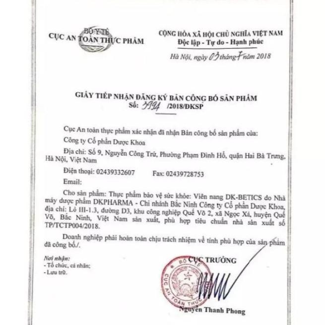 Viên Uống Tiểu Đường DK-BETICS Hộp 60 viên triết xuất từ cao dây thìa canh lá to  HSD 2025