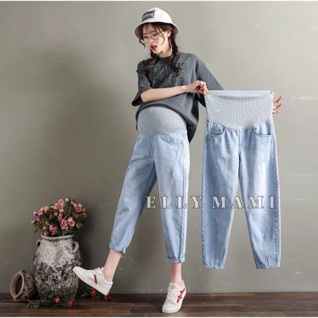 ( 40kg - 95kg ) Quần Bầu , Bigsize Jean Baggy Form Dễ Mặc Thoải Mái Suốt Thai Kì &amp; Sau Sinh Thiết Kế Cao Cấp