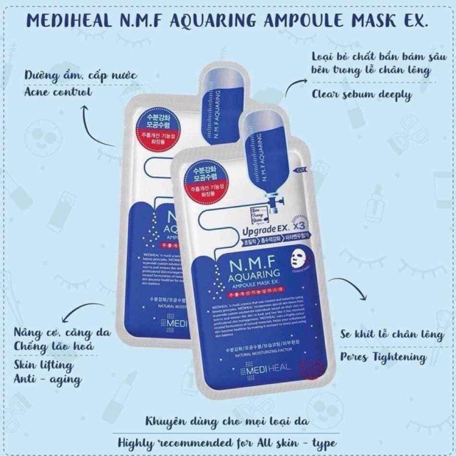 Mặt Nạ Mediheal NMF Aquaring Ampoule Mask Cấp ẩm cho Da, Nâng Cơ , Chống Lão Hoá