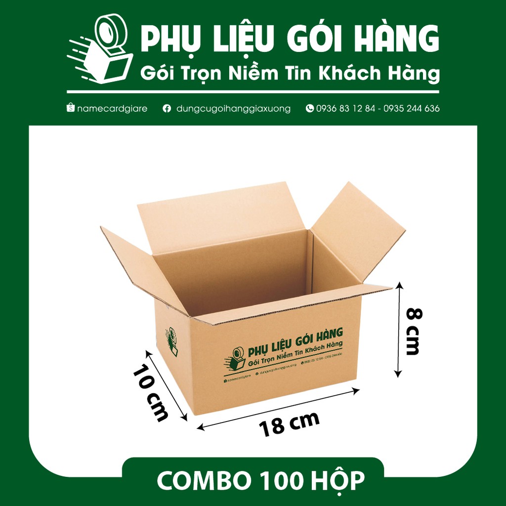 COMBO 100 HỘP CARTON SHIPCOD SIZE 18X10X8 - CARTON 3 LỚP SÓNG B