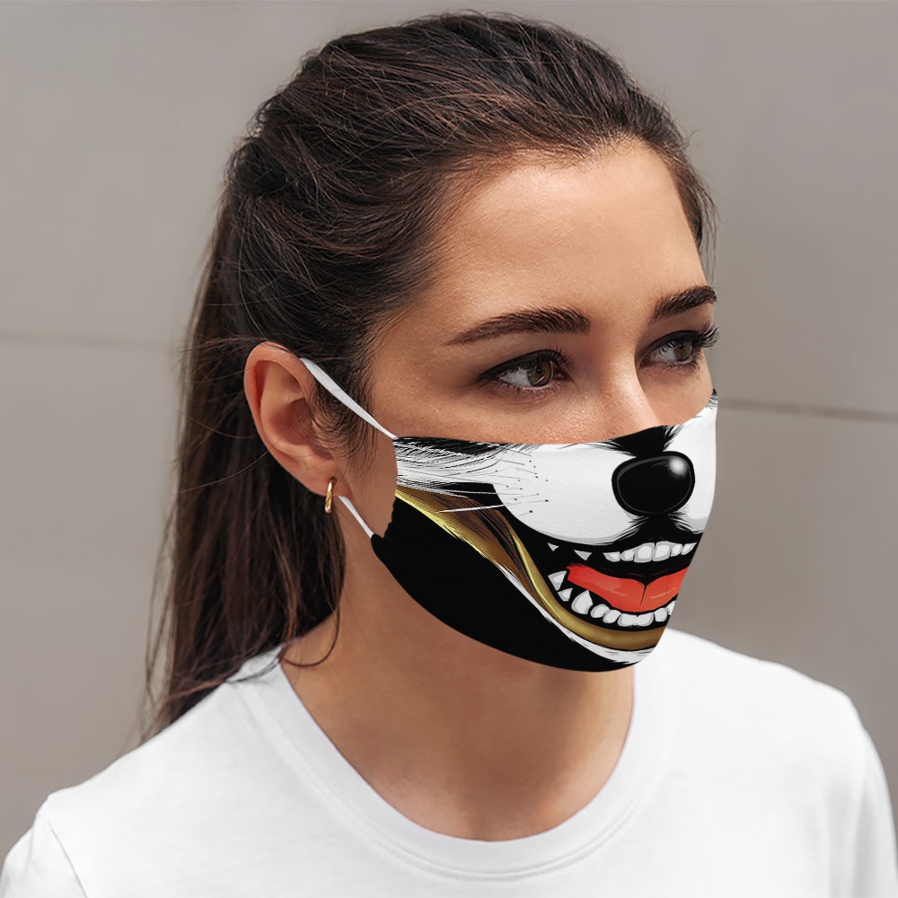 Khẩu trang thú cưng đáng yêu cho bé vui nhộn cute hoạt hình Hình Vẽ DRAWN CARTWELL ngăn bụi mịn dây đeo mềm chất liệu vả