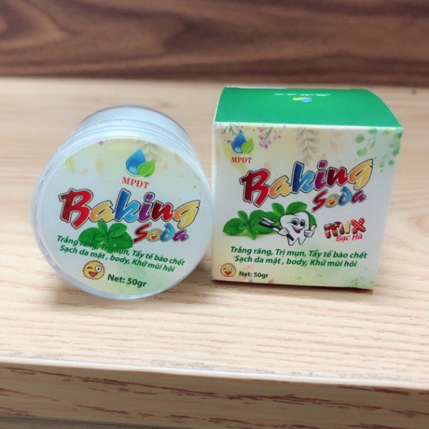 ( CHÍNH HÃNG )Baking soda mix Bạc Hà - Làm Trắng răng,Thơm miệng,ngừa mụn, Mịn da,Khử mùi, Tẩy da chết…