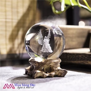 Quà tặng quả cầu pha lê khắc thiên thần