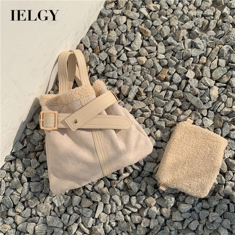 Túi đeo vai IELGY bằng vải lông có 2 màu dành cho bạn nữ