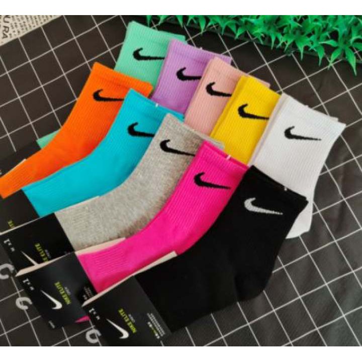 Vớ Tất Nike Chính Hãng Cao Cổ, Đi Patin, Đá Bóng, Thể Thao Đủ Màu dày chất liêu Cotton thấm hút mồ hôi nhanh, co dãn tốt