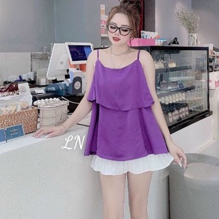 Áo Kiểu 2 Dây Chất Lụa Dày Dặn Mềm Và Mát
