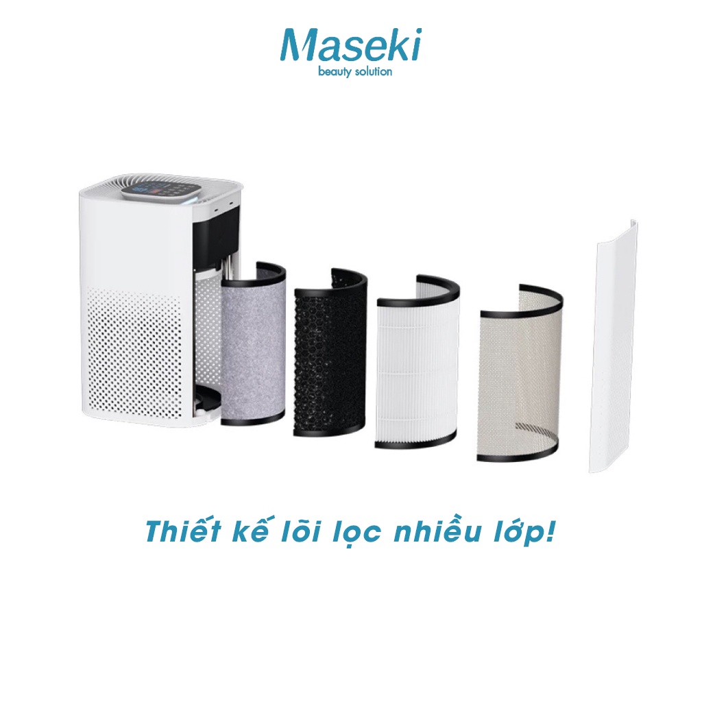 Máy Lọc Không Khí Maseki Cao Cấp, Bộ Lọc HEPA 5 Lớp , Lọc Sạch Bụi Mịn, Tạo Ion, Khử Khuẩn