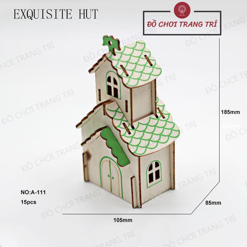 Đồ chơi lắp ráp gỗ 3D - Mô hình Nhà gỗ - Trang trí tiểu cảnh