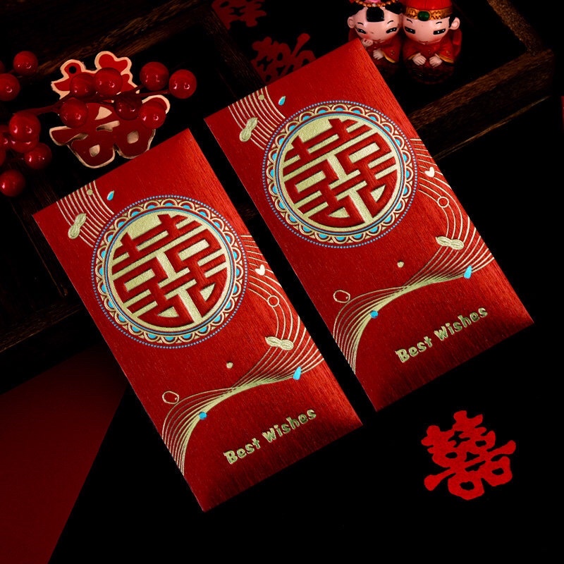 BAO LÌ XÌ CƯỚI HOẠ TIẾT SANG TRỌNG TRÊN NỀN GIẤY KIM TUYẾN NHŨ