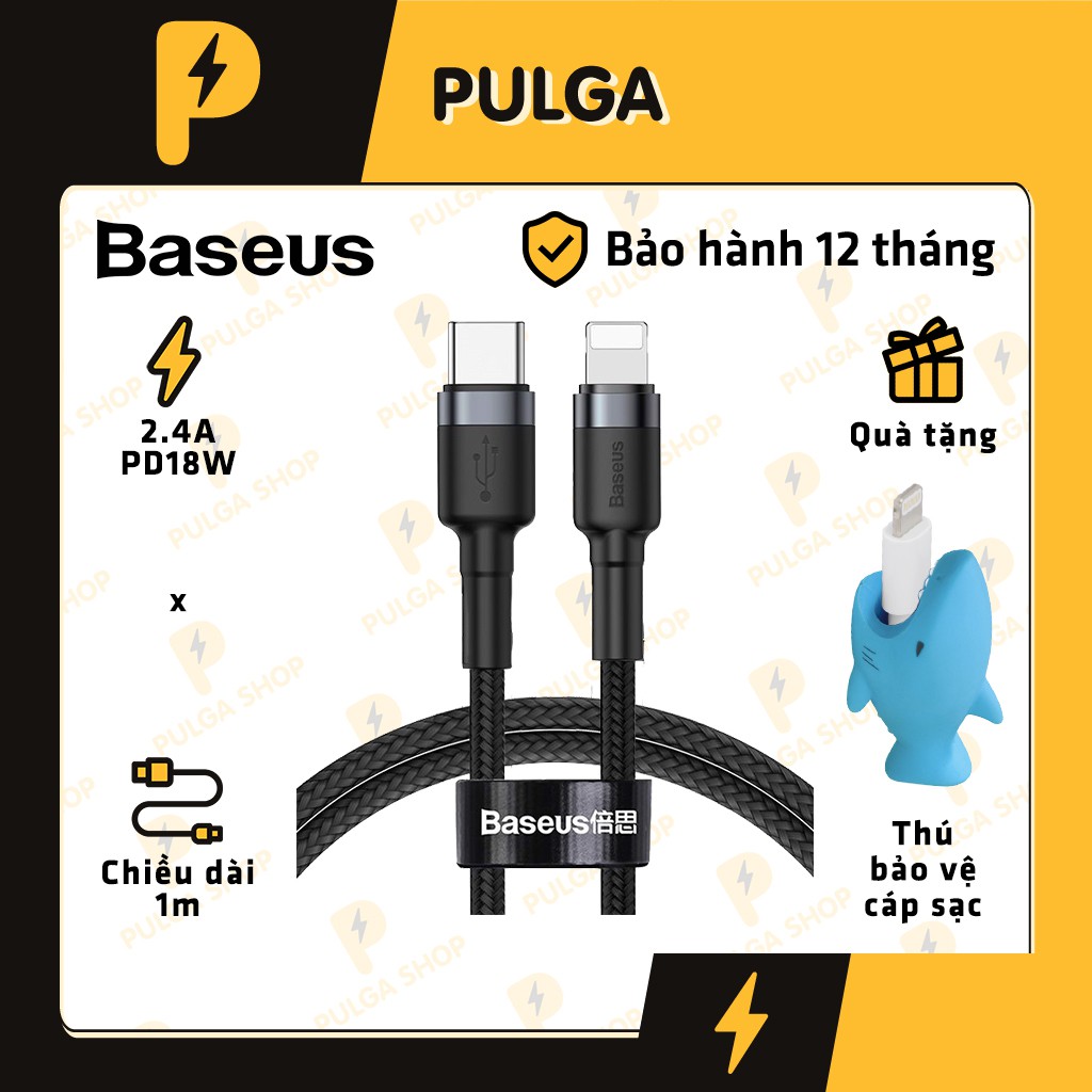 Cáp Sạc Nhanh Baseus PD 18W Đồng Bộ Dữ Liệu Tốc Độ Cao Cổng USB C Sang Lightning Cho IPhone/ IPad