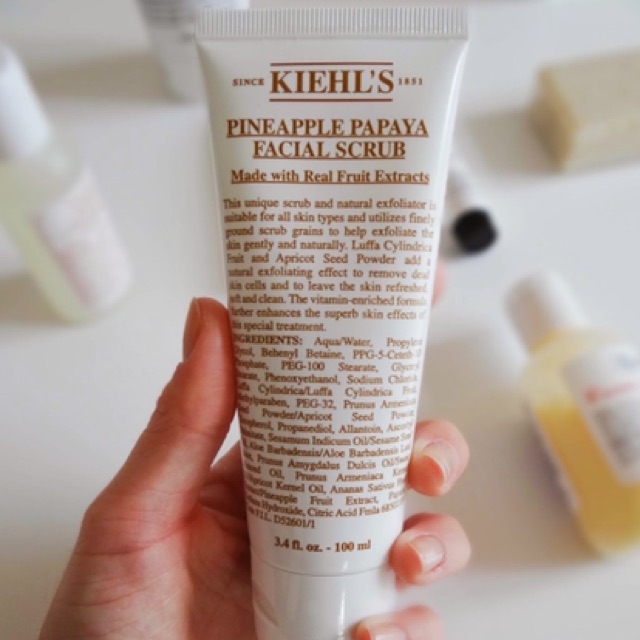 Kiehl's Pineapple Papaya Facial Scrub -  Kem Tẩy Tế Bào Chết Cho Da Nhạy Cảm 100ml (CHÍNH HÃNG MỸ)