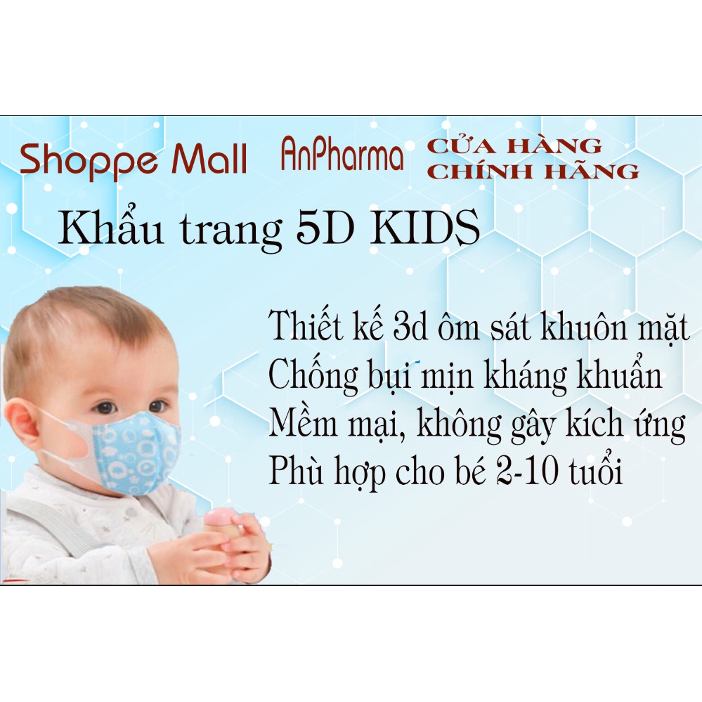 Khẩu trang cho bé từ 2-7tuổi
