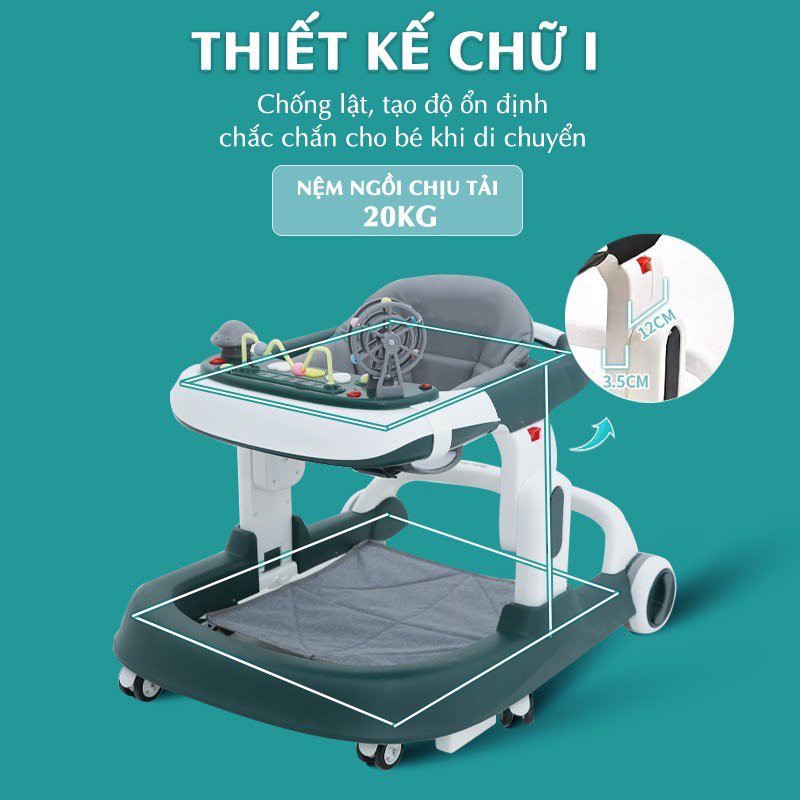 Xe Tập Đi Chữ U Cho Bé 009, Có Bàn Phát Nhạc Kèm Bàn Ăn - Bảo Hành 1 Năm