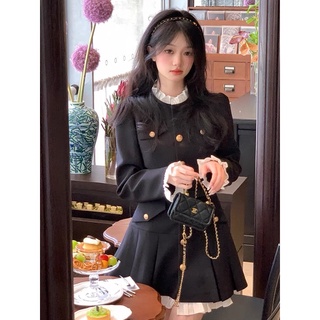 Váy dài tay chân váy xếp li xoè pha bèo xinh xắn Amineyshop