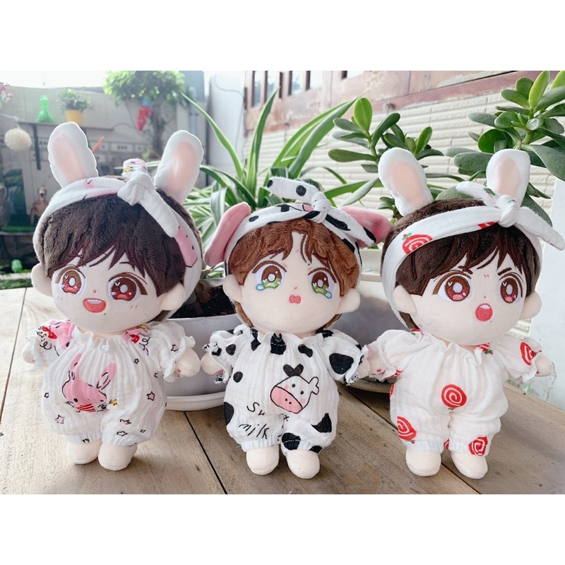 Outfit doll đồ ngủ bò sữa, thỏ kẹo