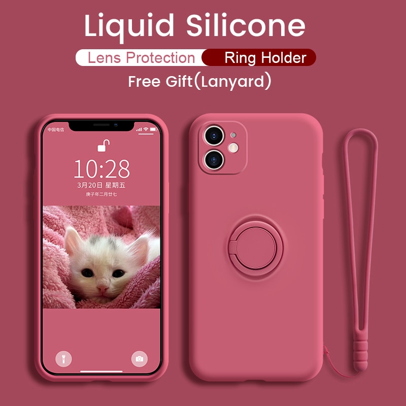 Ốp điện thoại silicon mềm có giá đỡ bảo vệ camera cho iPhone 12 11 Pro Max iphone SE 2020 X XS MAX XR 8 7 Plus