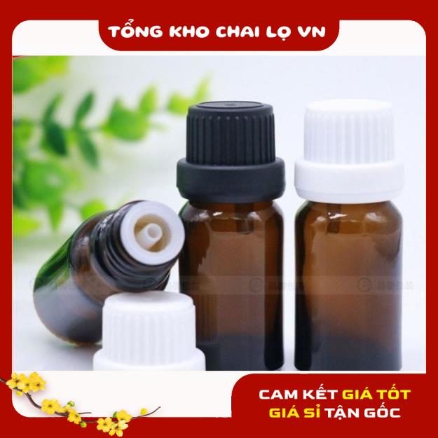 Lọ Chiết Serum ❤ SIÊU RẺ ❤ Chai lọ đựng tinh dầu thủy tinh nắp đen nhỏ giọt 5ml,10ml chiết serum , phụ kiện du lịch