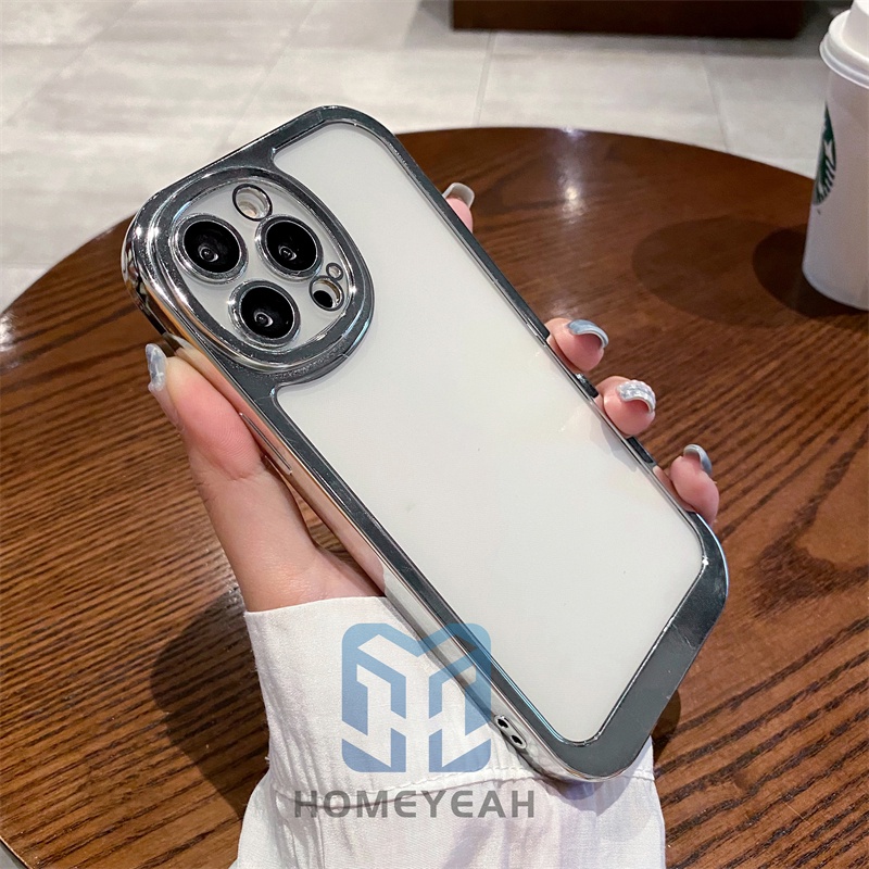 Ốp Điện Thoại Mềm Trong Suốt Mạ Điện Cho iPhone 11 12 13 Pro Max