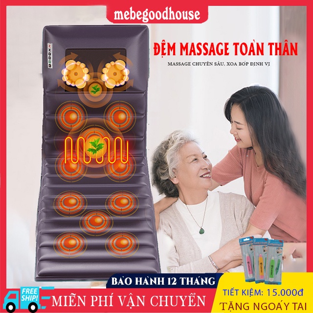 Đệm massage toàn thân rung đa điểm, nệm mát xa kèm gối đảo chiều 20 bi giúp bạn thư giãn giảm mệt mỏi