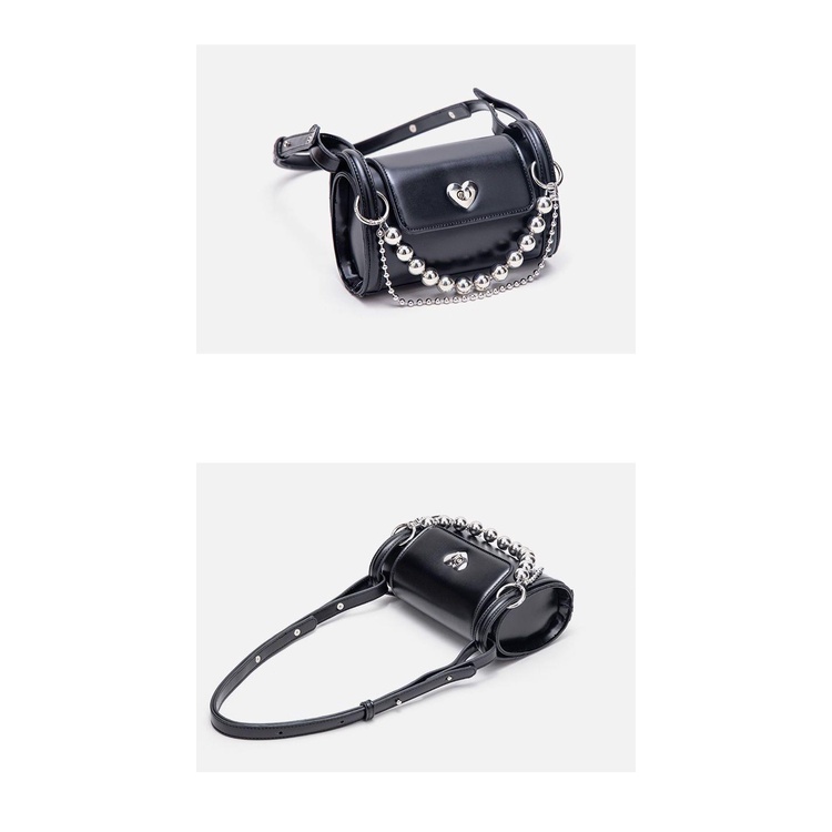 Túi xách AHA official thiết kế với dây xích kim loại khóa hình trái tim phong cách Âu Mỹ cho nữ