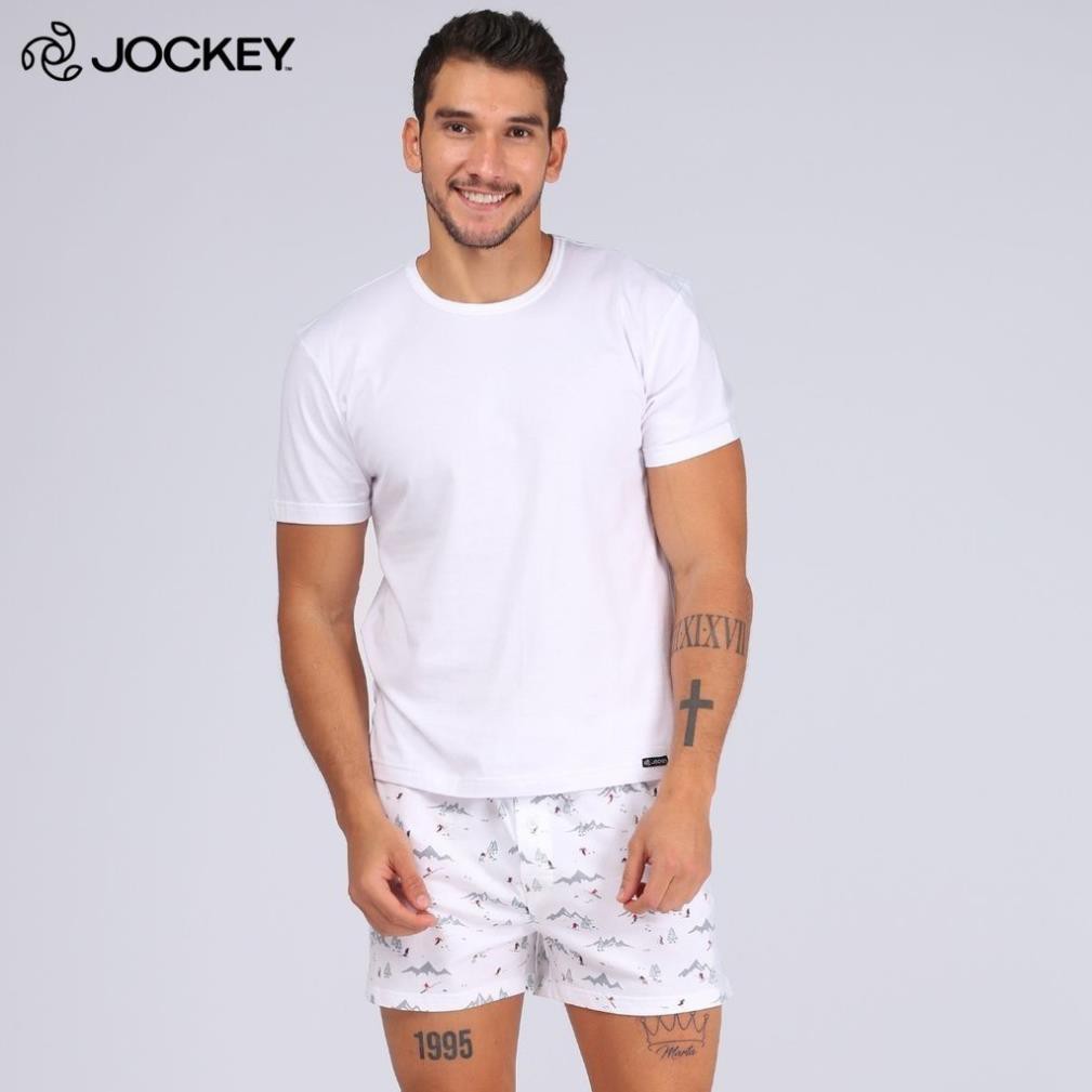 Áo Thun Nam Jockey Ngắn Tay Thun Cotton Màu Trắng - JNMT2110-61 !