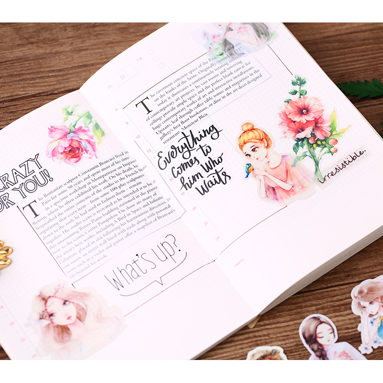 Set sticker cô gái vương miện hoa (Hàng có sẵn)