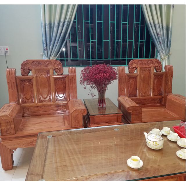 Bộ bàn ghế âu á hộp gỗ hương đá. Trương voi hoặc trương cuốn thư