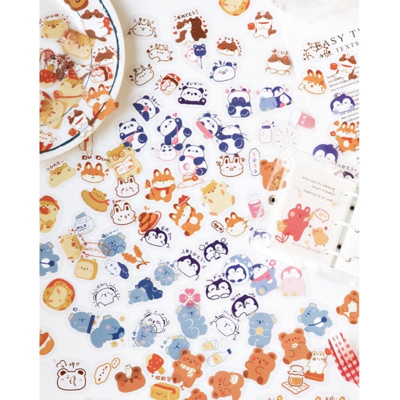 Sticker cute 💖 Túi set 40 hình dán nhiều chủ đề của hãng Mo-card nổi tiếng trang trí sổ planner bullet journal Hàn Quốc