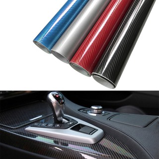 Miếng dán trang trí xe hơi xe máy 30X152cm màu sợi carbon 5D cao cấp tiện dụng