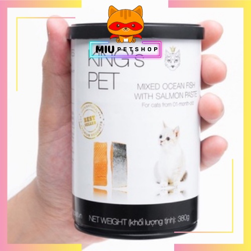 Pate cho chó mèo king's pet, pate cho chó mèo từ 1 tháng tuổi - lon 380gr