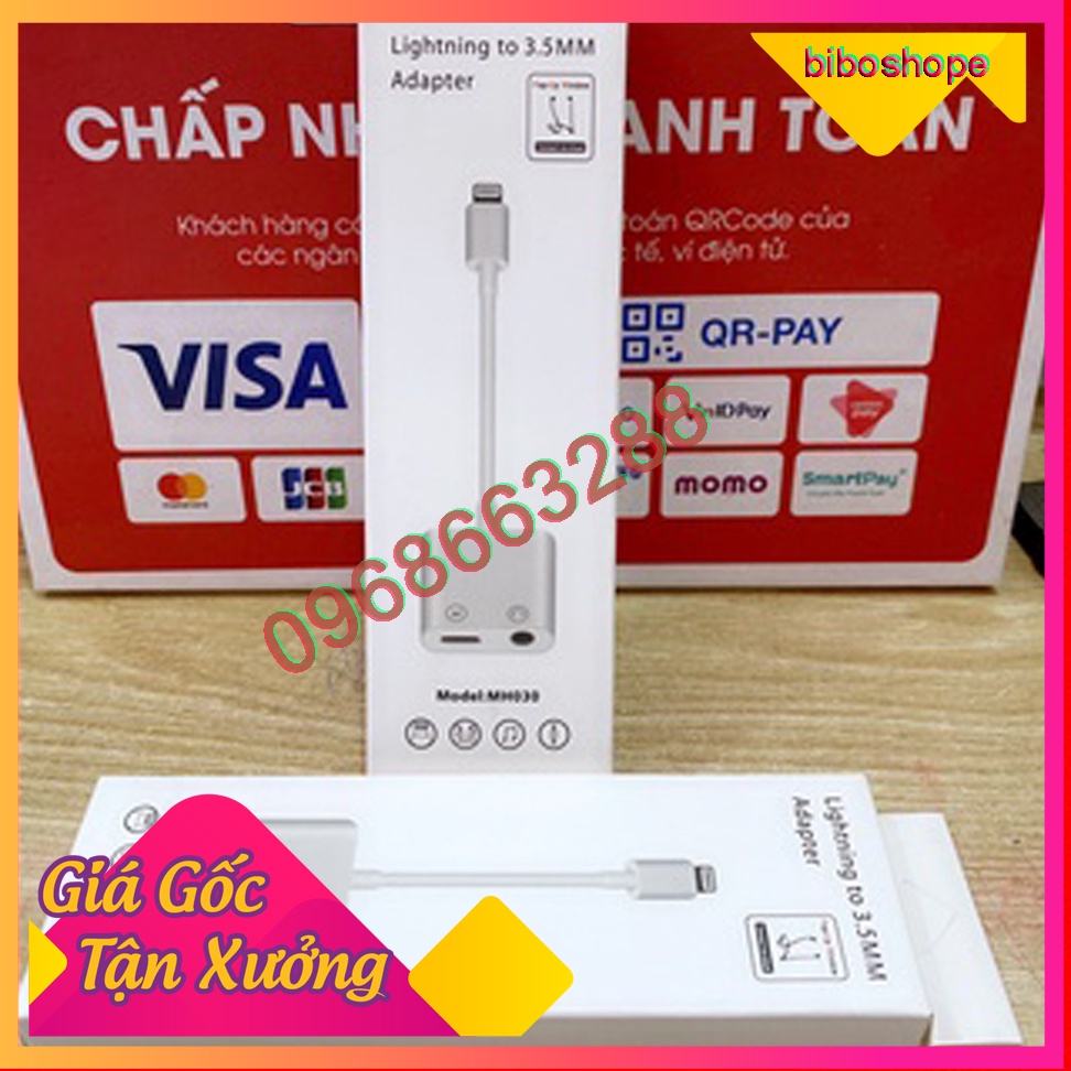 Free Ship Cáp Chuyển Đổi Từ Lightning iPhone Sang 1 Chuôi Sạc Lightning Và 1 Chuôi Tai Nghe 3.5 Free Ship