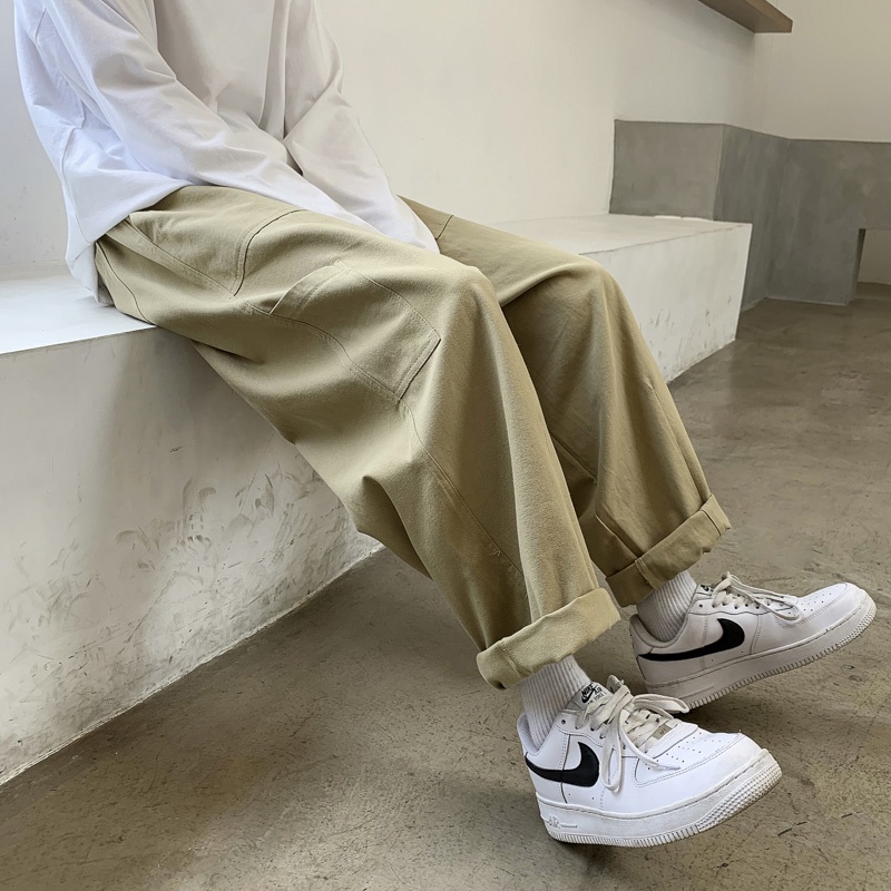 Quần Kaki Dài Ống Đứng Nhiều Túi Phong Cách Hàn Quốc Cho Nam Size S-3XL