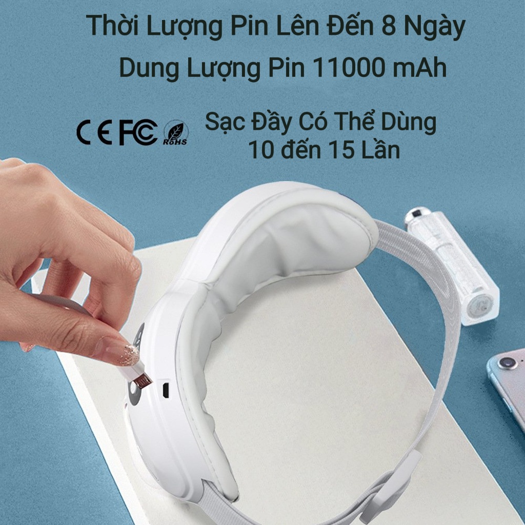 Máy massage mắt thông minh Bluetooth Eye Instruement, máy massage sử dụng công nghệ khí nén, giảm quầng thâm xoa dịu mắt