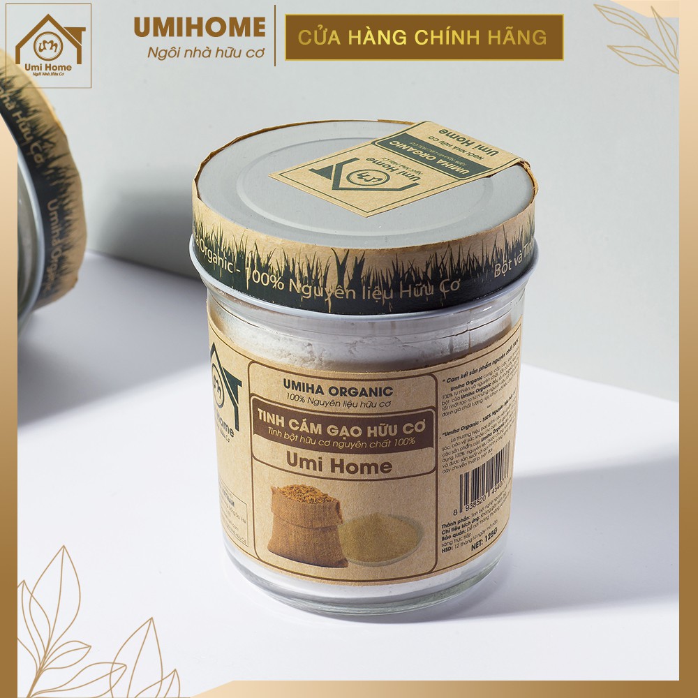 [Nhập FMCGMALL -8% đơn 250K] Bột Cám Gạo đắp mặt hữu cơ UMIHOME nguyên chất | Rice Bran Flour 135G