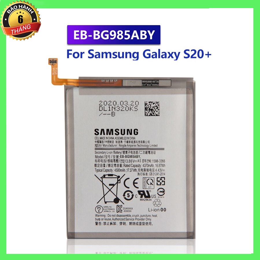 Pin SAMSUNG Galaxy S20+ (S20 Plus - EB-BG985ABY) Zin bảo hành 6 tháng