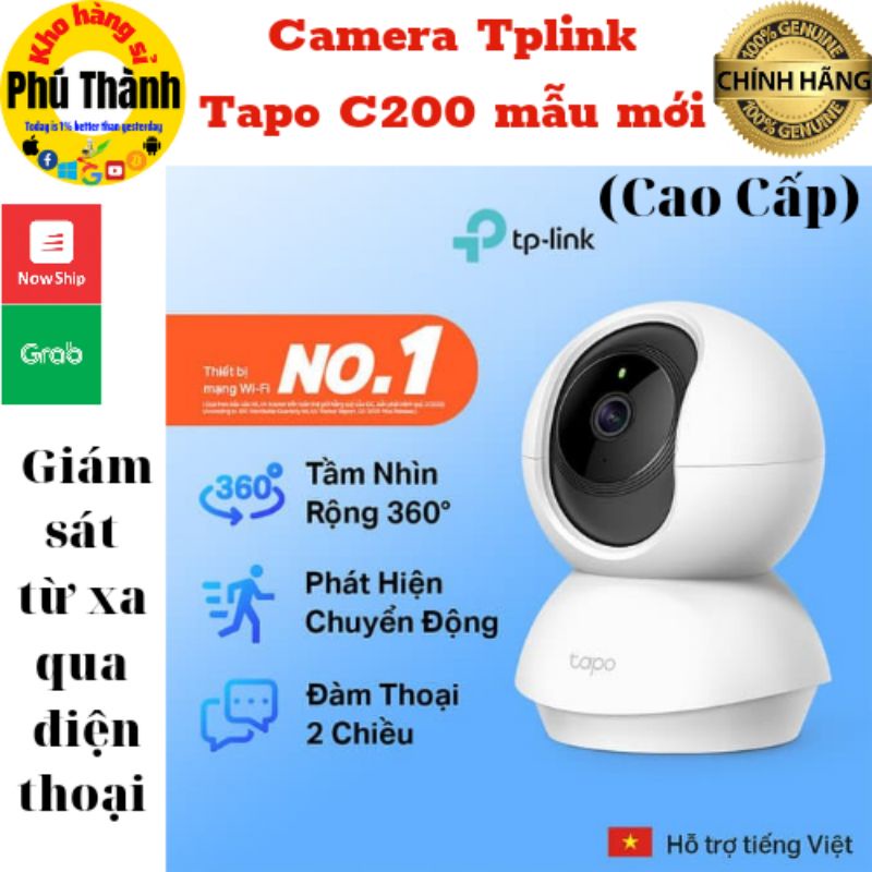 Tplink - Camera giám sát kết nối internet cao cấp Tapo C200 Full HD 1080P mẫu mới BH 2 năm