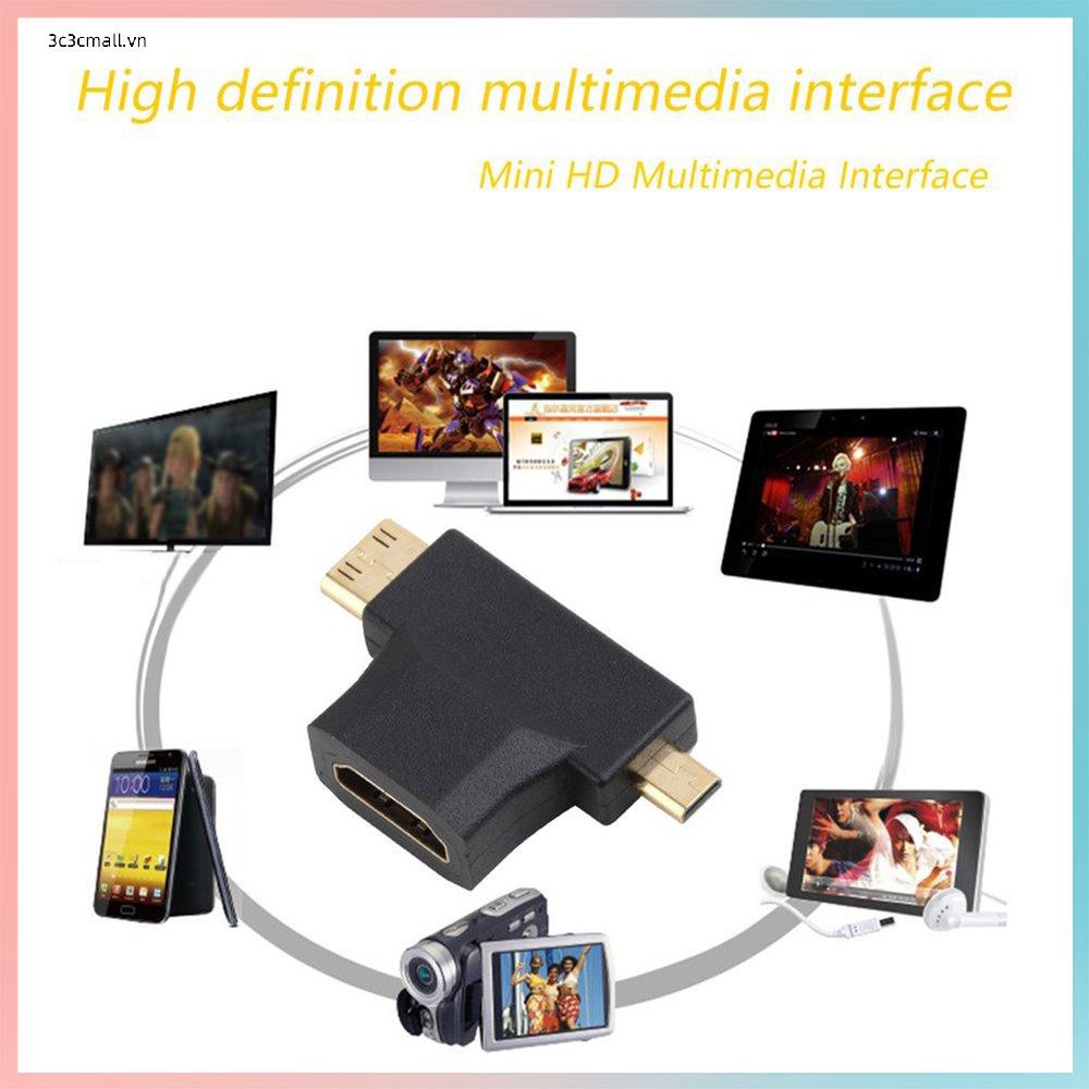 ✨chất lượng cao✨HDMI-compatible Female To Micro Male V1.4 90 Degree 2 In 1 Convertor Adapter