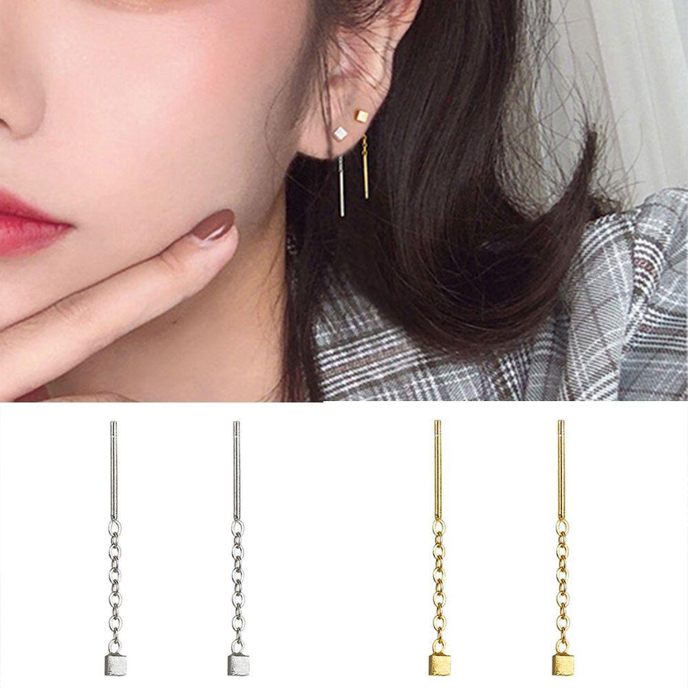 BSUNS Hoa Tai Dáng Dài Mặt Hình Giọt Nước Phối Tua Rua Thời Trang