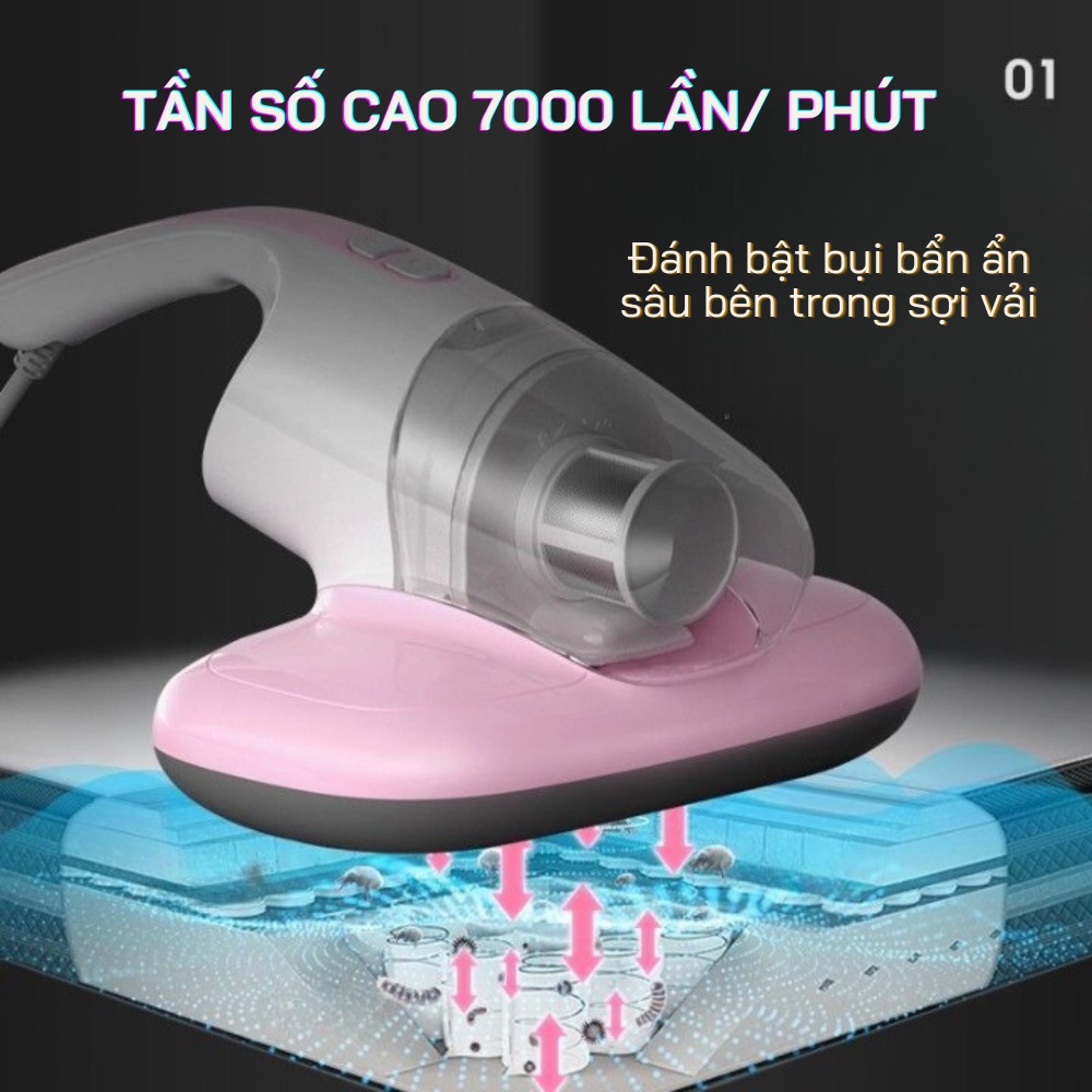 Máy hút bụi Haier hút bụi, vi khuẩn giường nệm SIÊU SẠCH 98% cầm tay diệt khuẩn bằng tia UV an toàn