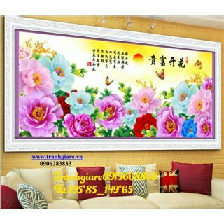 Tranh thêu chữ thập hoa hồng tuyệt đẹp
