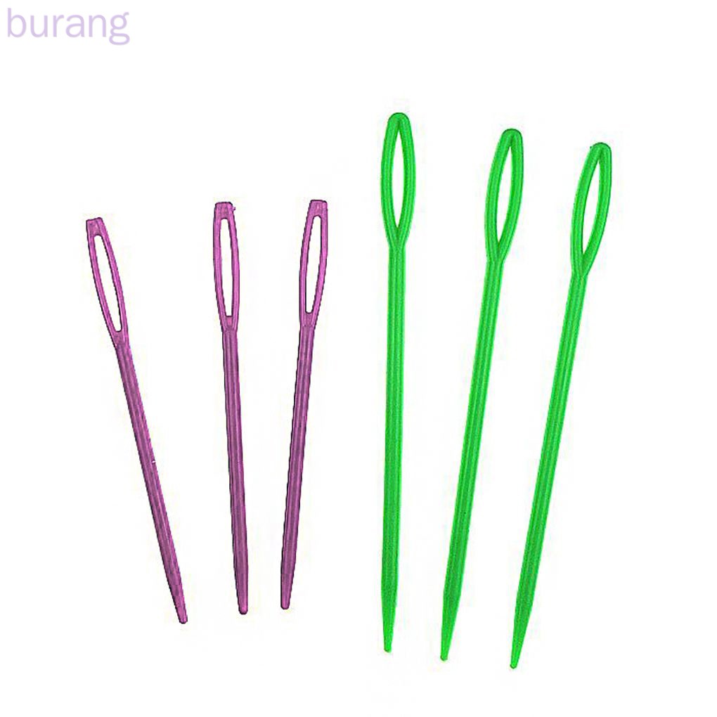 Set 6 kim đan len bằng nhựa nhiều màu sắc tiện dụng